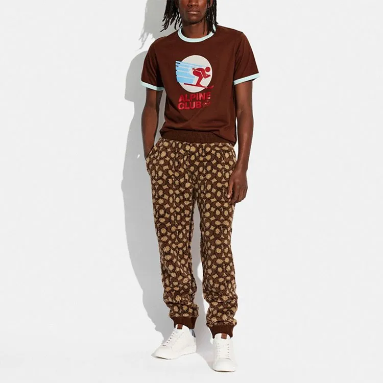 COACH Knitted Sports Pants Men's Brown-1