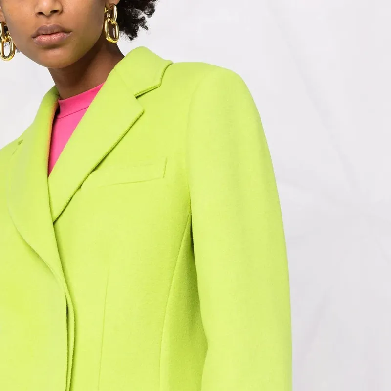 MSGM Coats Women's Green Yellow-4