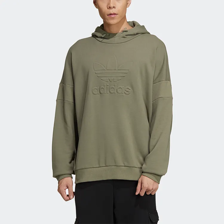 Adidas Originals Embossed Crew Sweatshirts Men Army Green-2