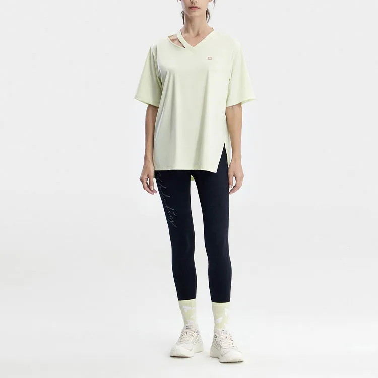 FILA Drop Shoulder Sleeve T-Shirt Women's Young Sprout Green-2