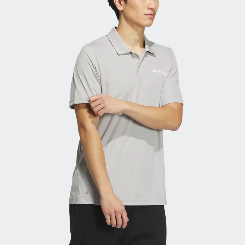 Adidas Polo Shirts Men Metallic Gray-3