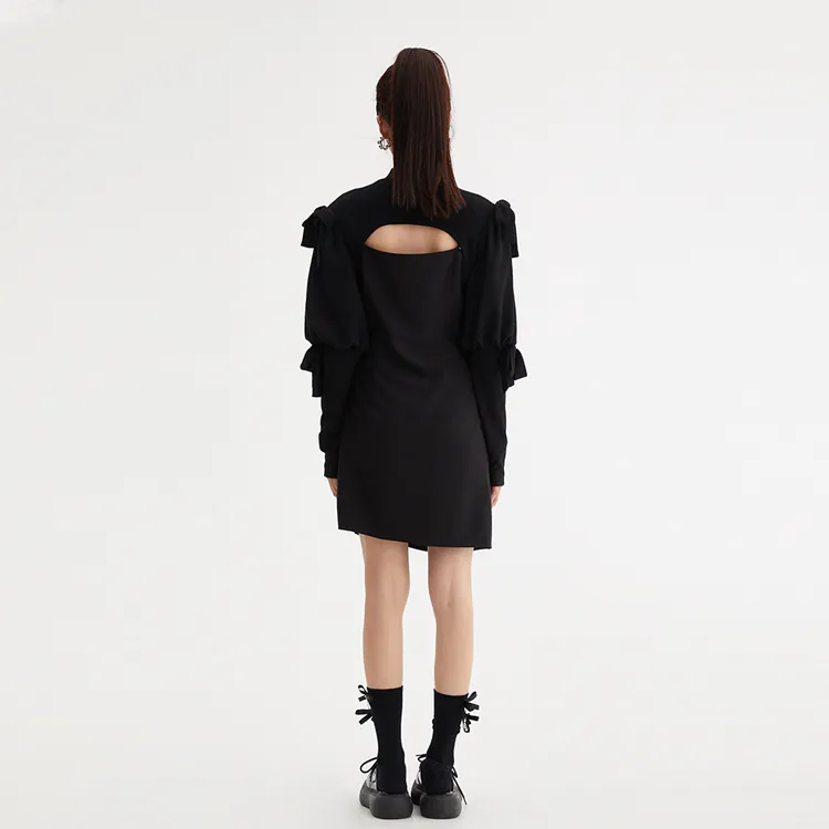 LOFT SHINE Long-Sleeved Dresses Women's Black-2