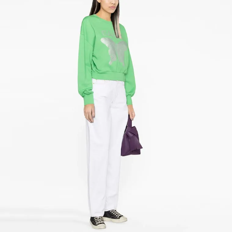 GANNI Butterfly Printed Crewneck Sweatshirt-3