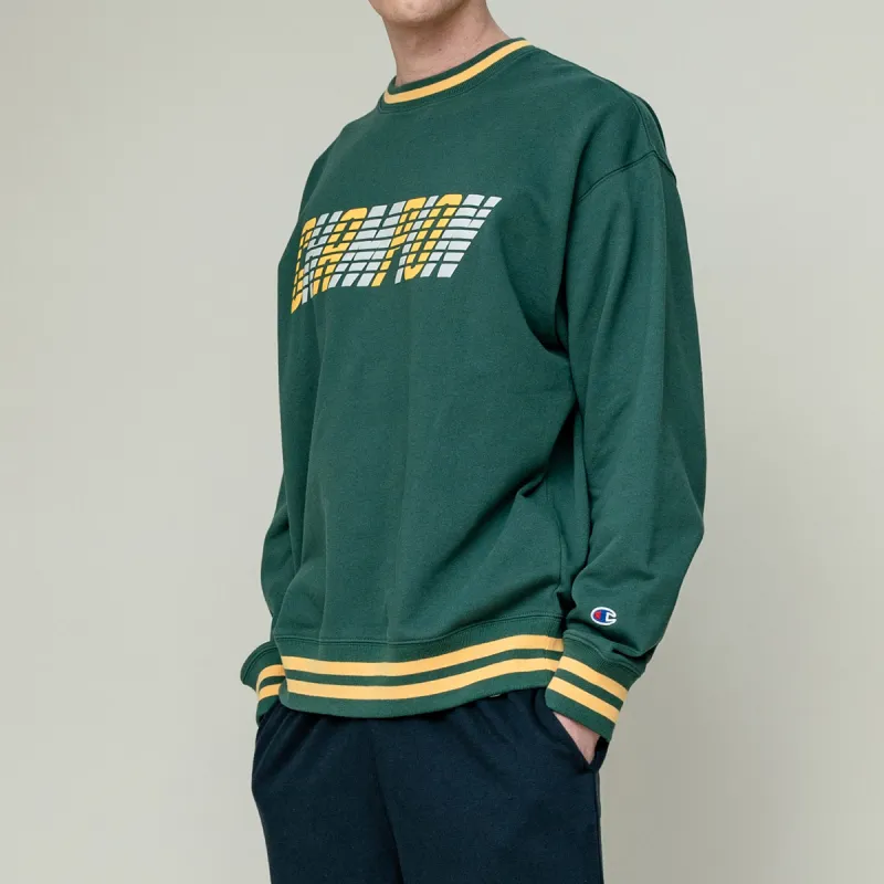 Champion Crew Neck Loose Fit Regular Sweatshirt Japan Version Unisex Dark Green-3