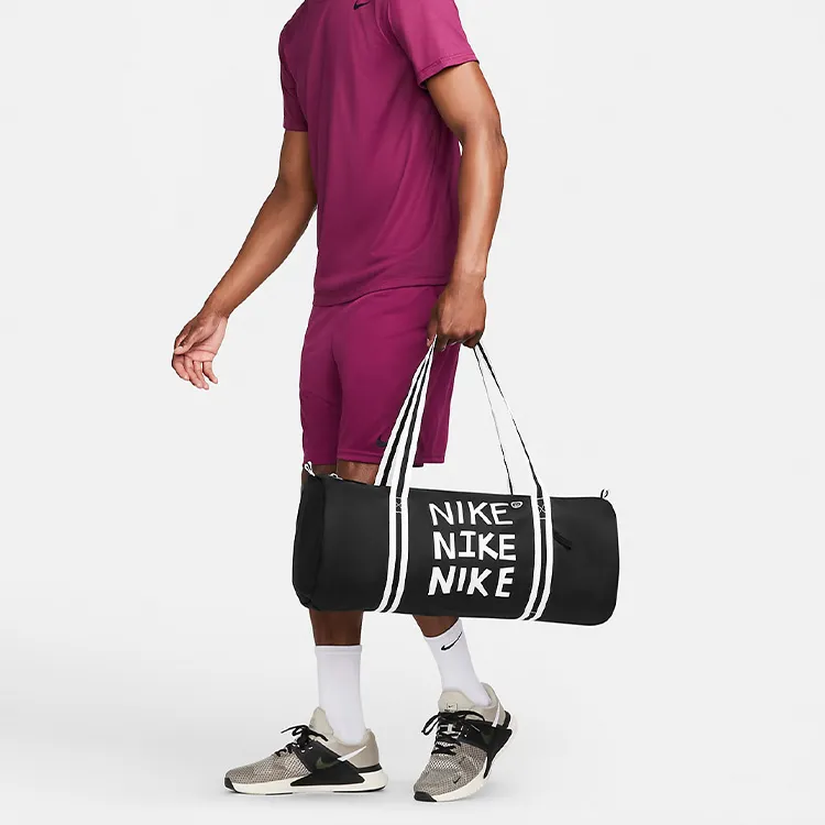 Nike Heritage Polyester Portable One Shoulder Crossbody Gym Bags Large Size Men's Black-4