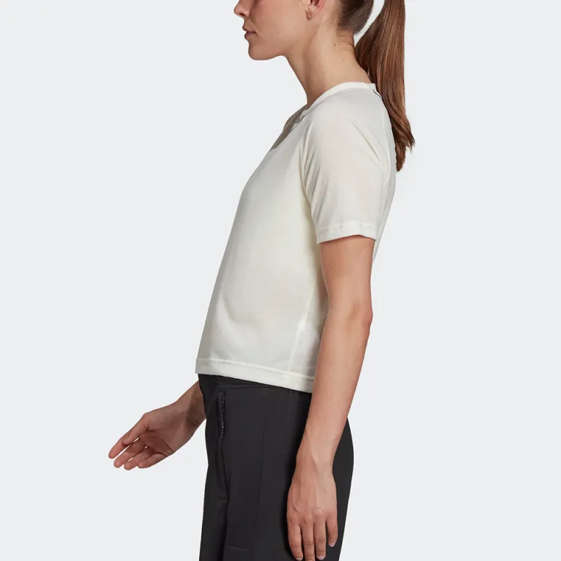 Adidas Crop Tops Women's Jade White-3