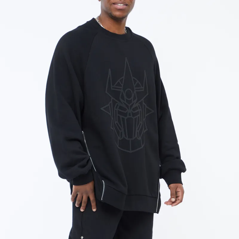 FANBIOU FW21 Crew Neck Loose Fit Sweatshirt Unisex Black-3
