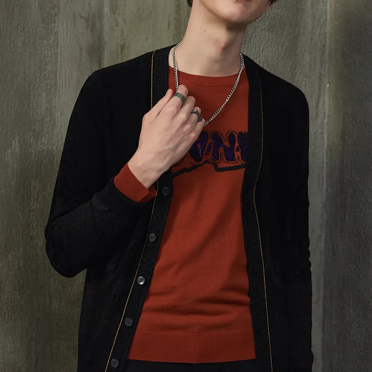 DAVID NAMAN Sweaters Men Orange-4