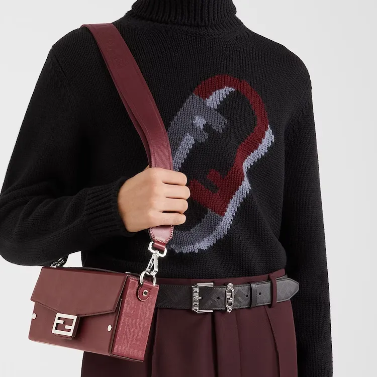 FENDI Leather Belts Men Black-1