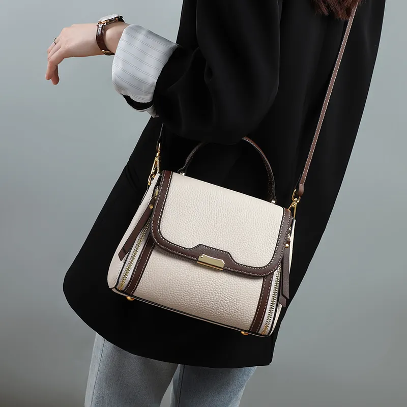 VINEY Cow Leather Handbag, Shoulder Bag, Crossbody Bag, Mom Bag Regular Women's Multicolor-16