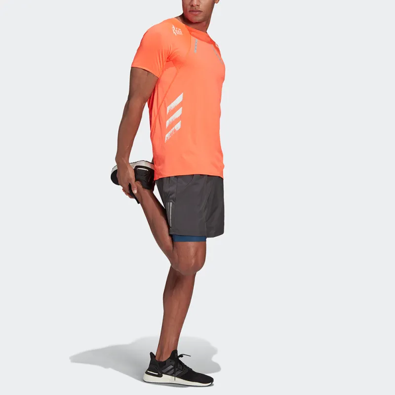 Adidas T-Shirt Men's Red Fluorescent-2