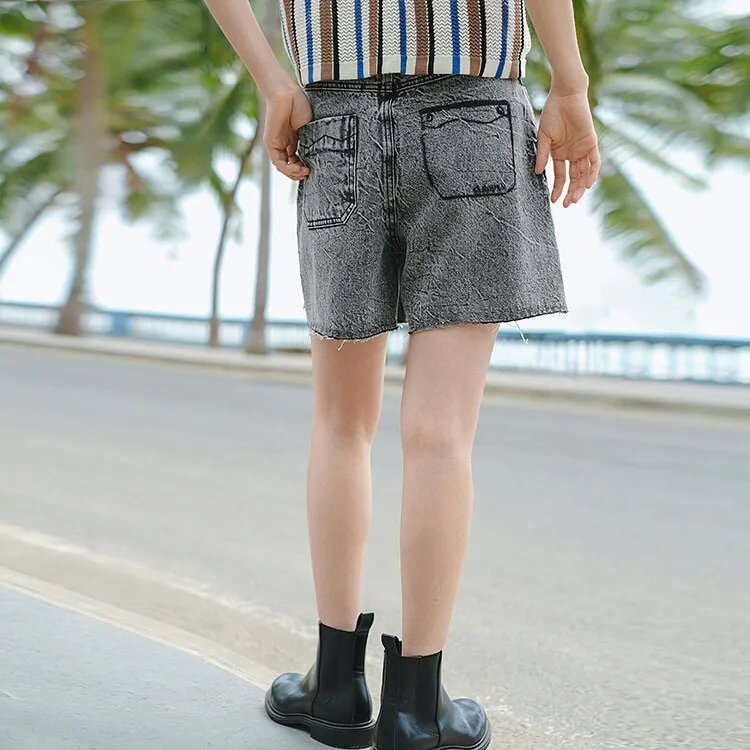 Broadcast Denim Shorts Women's Black-3