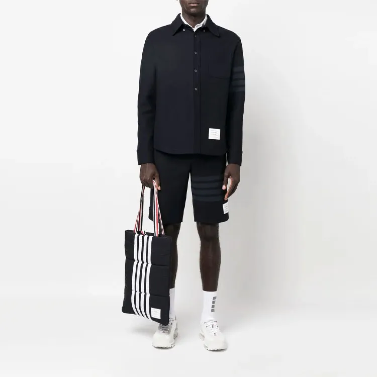 THOM BROWNE 4 Bar Striped Bermuda Shorts-4