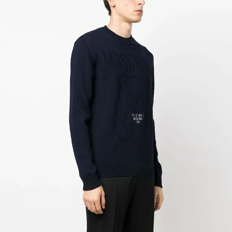 MOSCHINO Teddy Bear Motif Crewneck Jumper-3