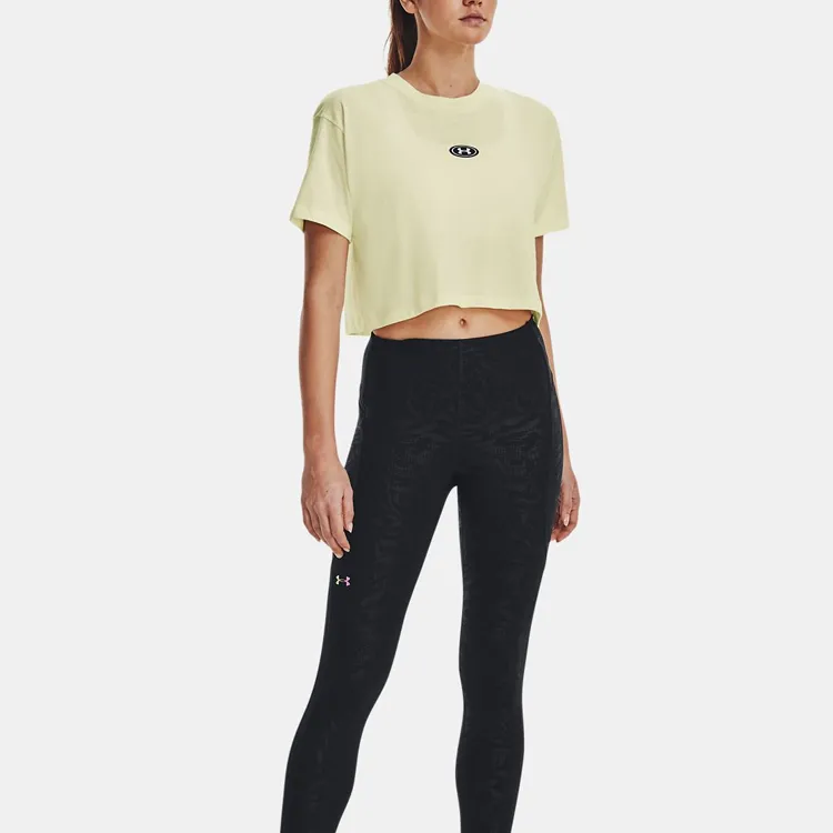 Under Armour Crop Tops Women's Lemon Ice Yellow-2