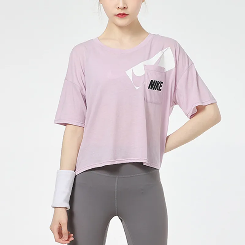 Nike Crop Tops Women's Pink-2