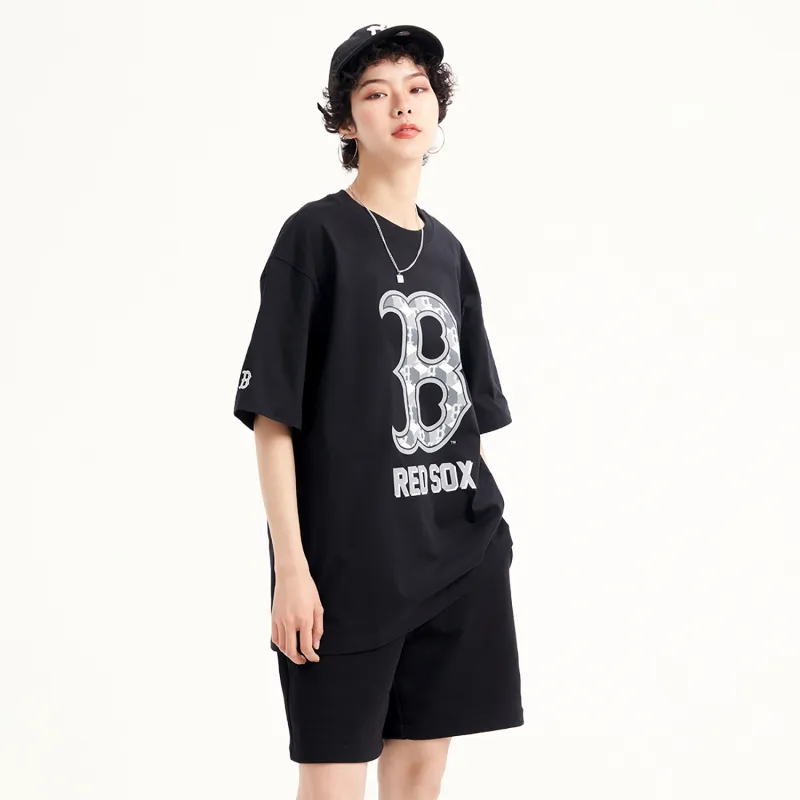 MLB Drop Shoulder Sleeve T-Shirt Unisex Black-5