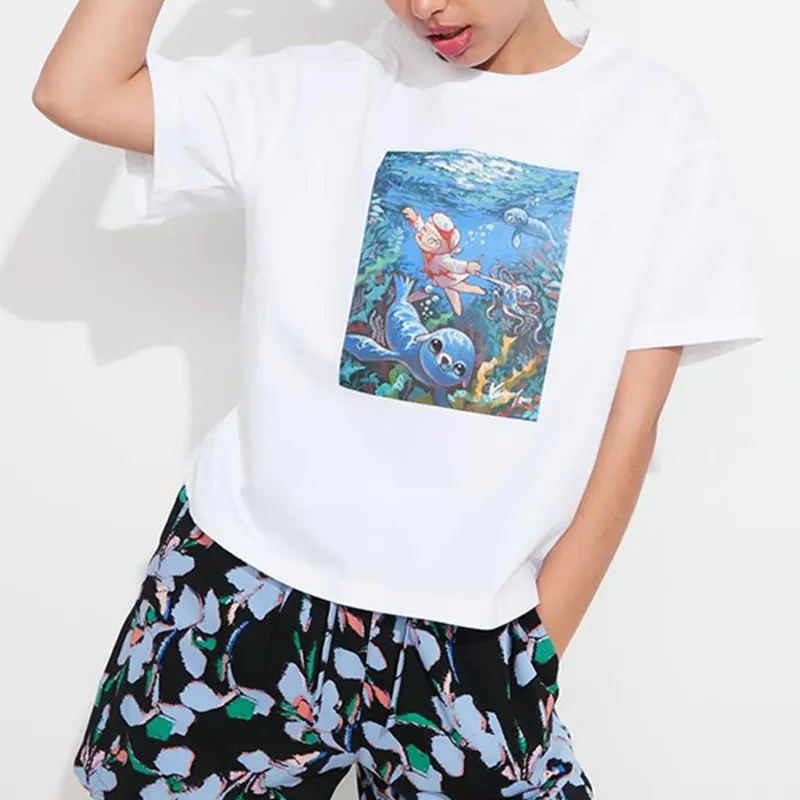 Pop Mart X UNIQLO POP MART Collaboration Edition T Shirts Women's White-1
