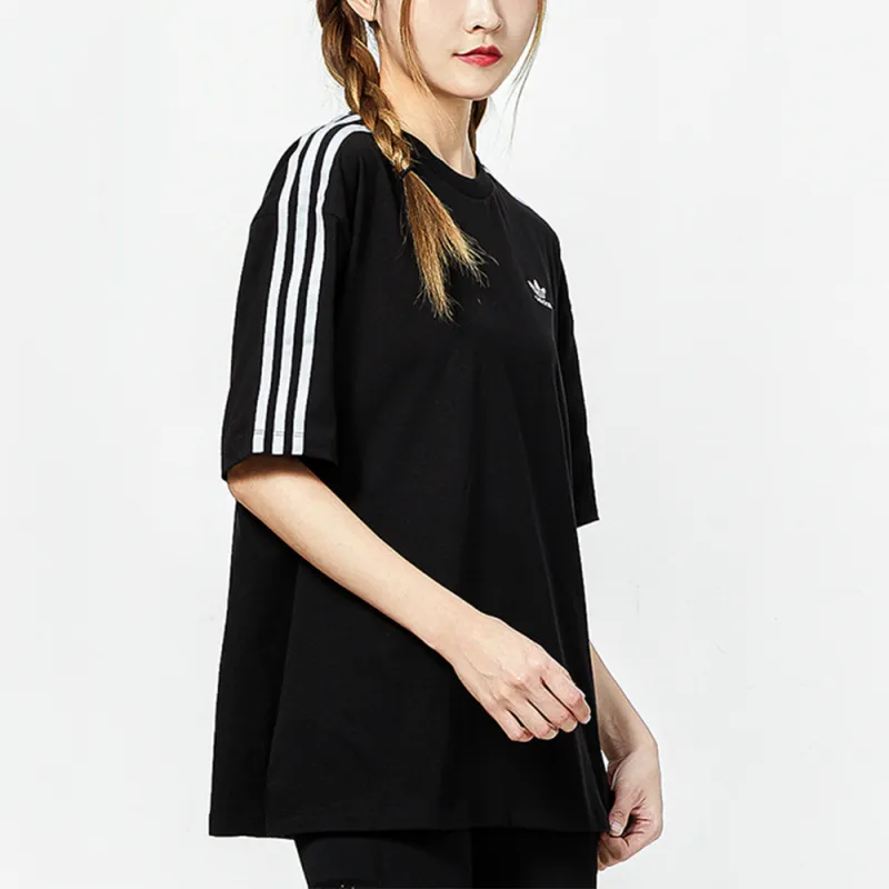 Adidas Originals Drop Shoulder Sleeve T Shirt Women's Black-3