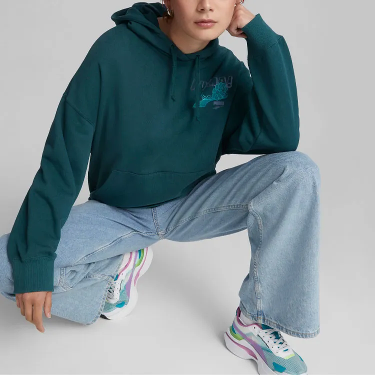 PUMA Downtown Sweatshirts Women's Green-2