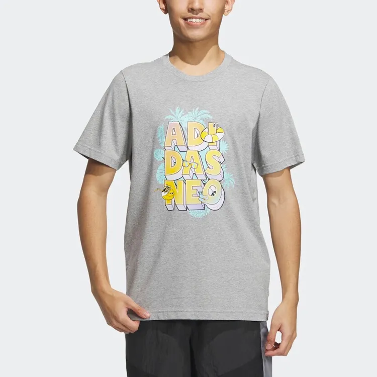 Adidas Neo T Shirts Men Medium Heather Gray-1