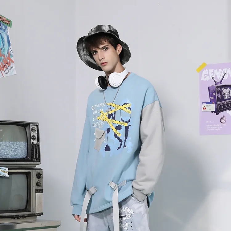 GENANX Sweatshirts Unisex Blue-4