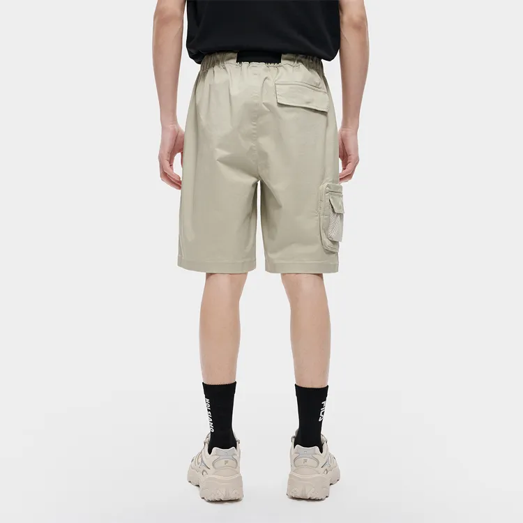 FILA FUSION Trending Street Series Casual Shorts Men Elegant Stone Gray-4