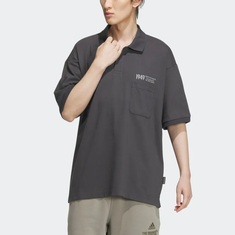 Adidas Polo Shirt Men's Solid Dark Gray-1