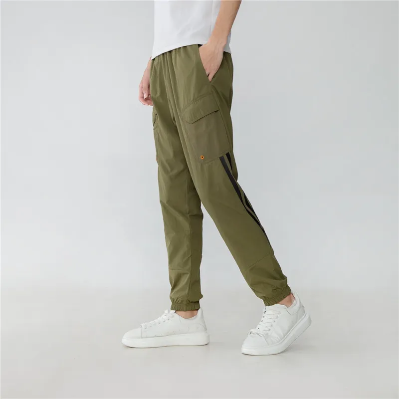 Adidas Knitted Sports Pants Men's Army Green-4