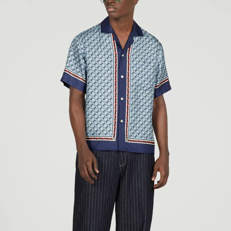 GUCCI 2023 Spring Summer Collection Shirt Men's Light Blue-3