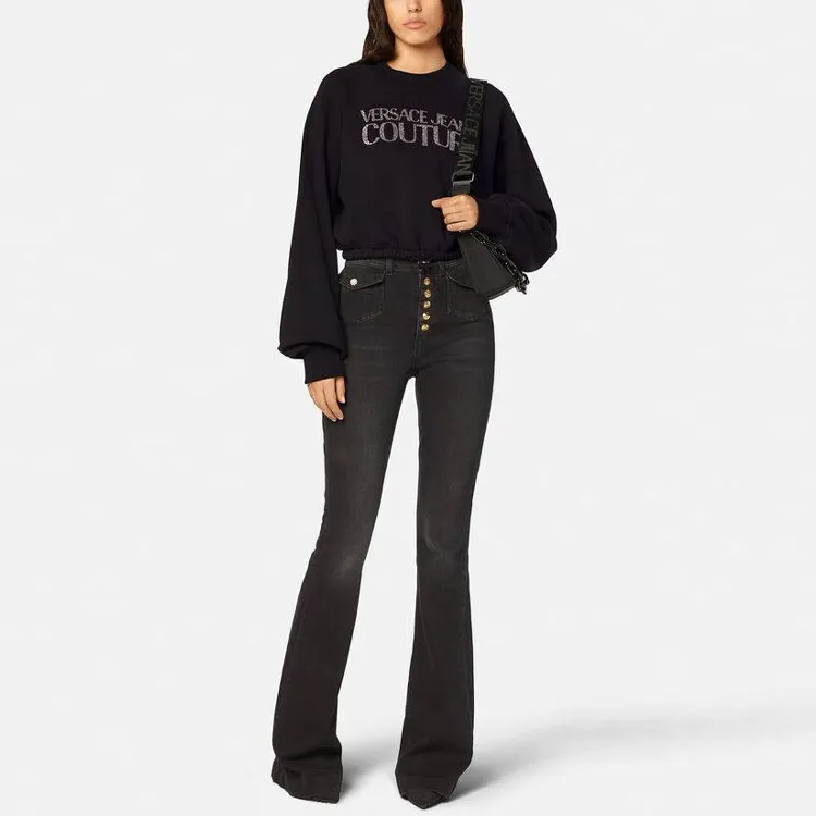 VERSACE JEANS COUTURE Sweatshirts Women's Black-2