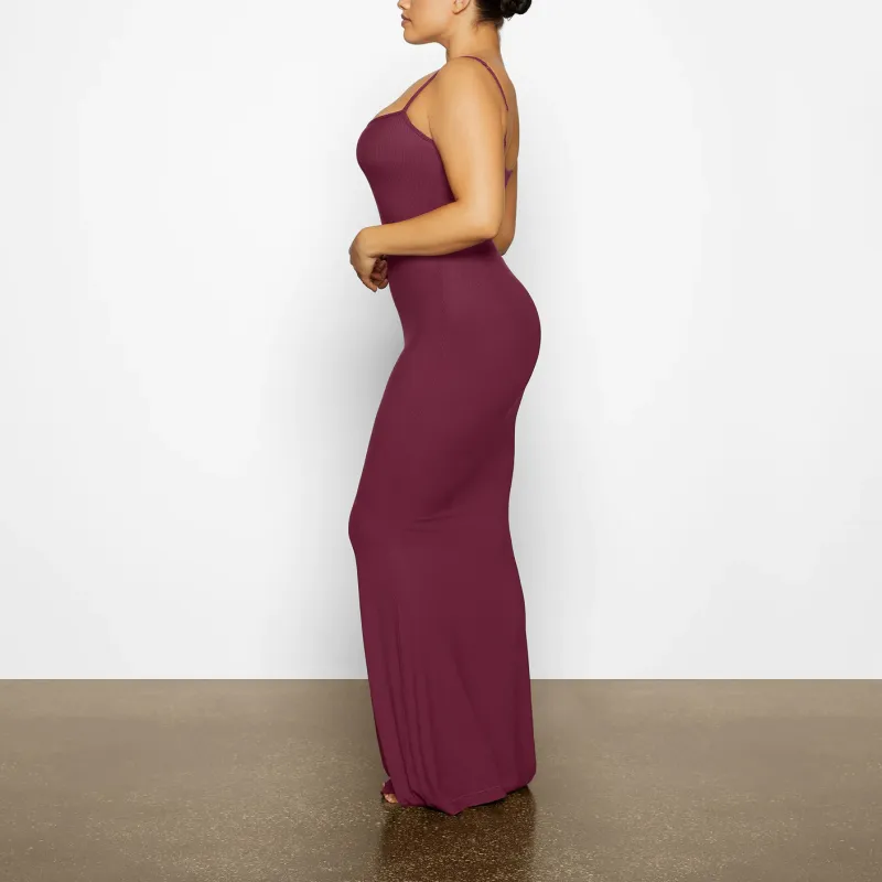 Skims Slip Dresses Women's Burgundy/WINE-3