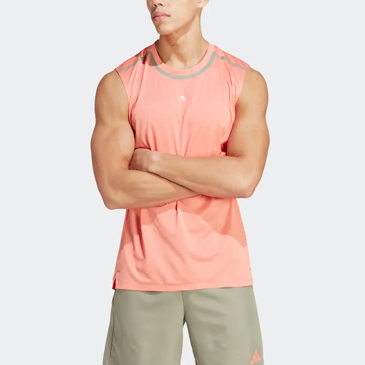Adidas Tank Tops Men's Coral Pink-1
