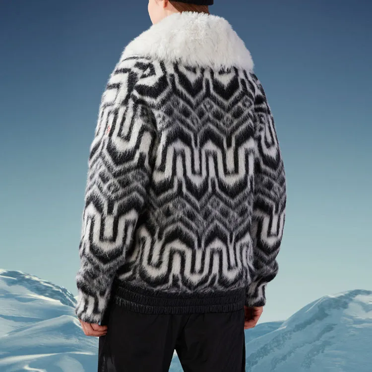 Moncler Down Jacket Women's Black White-2