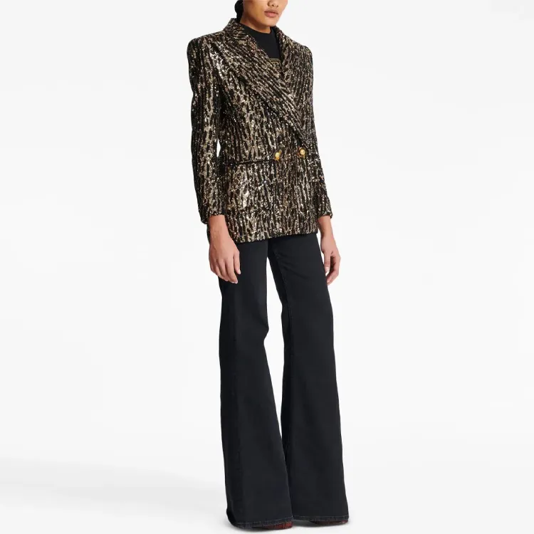 BALMAIN Sequin embellished Double breasted Jacket-4