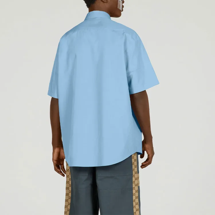 GUCCI Logo embroidered Cotton Shirt-4