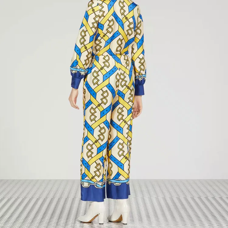 GUCCI Horsebit print Silk Pants-2