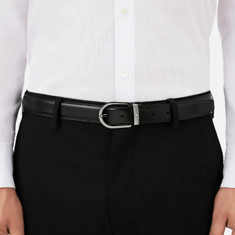 MONTBLANC Cow Leather Belts Men's Width 3cm-1