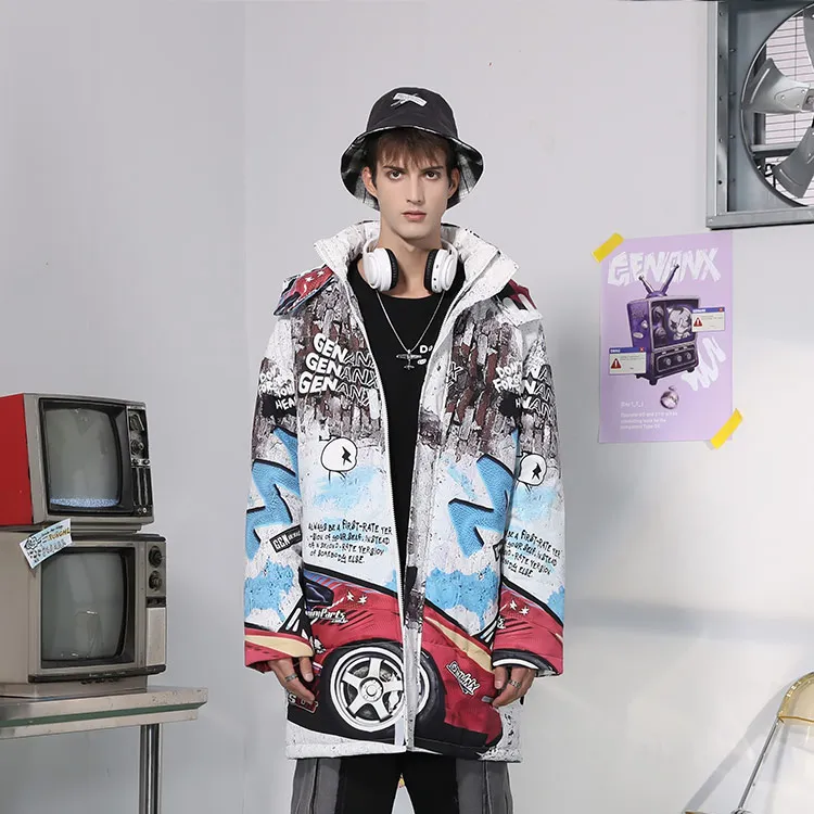 GENANX Puffer Jackets Unisex Individual Print-3
