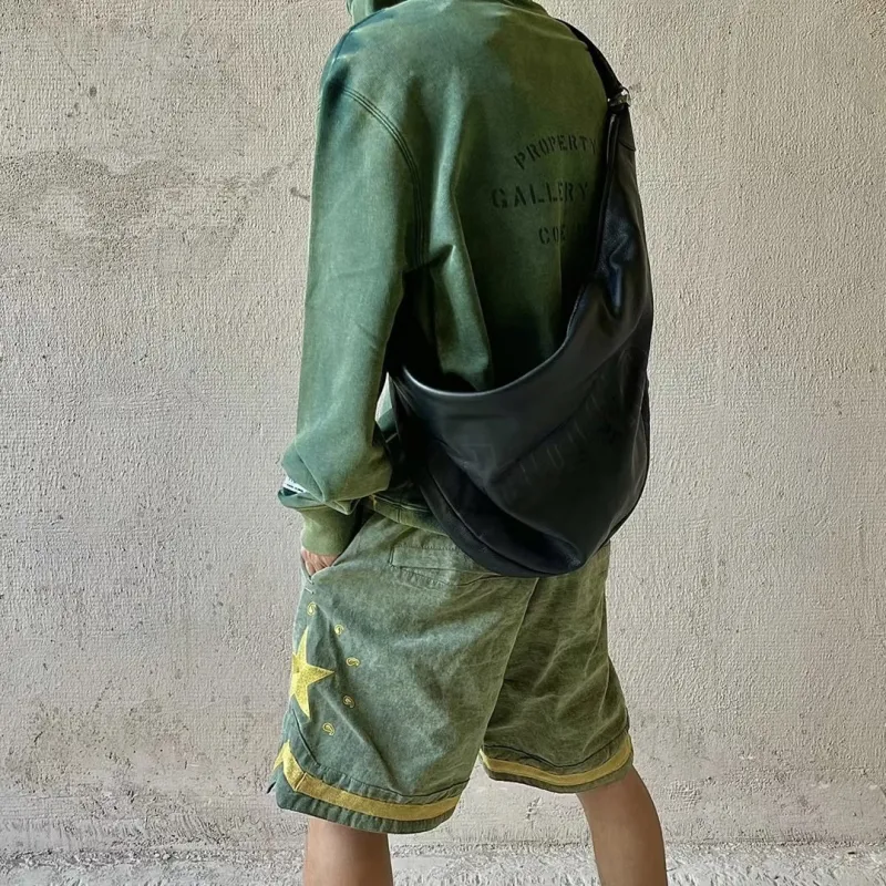 Askyurself Loose Fit Shorts Unisex Army Green-3