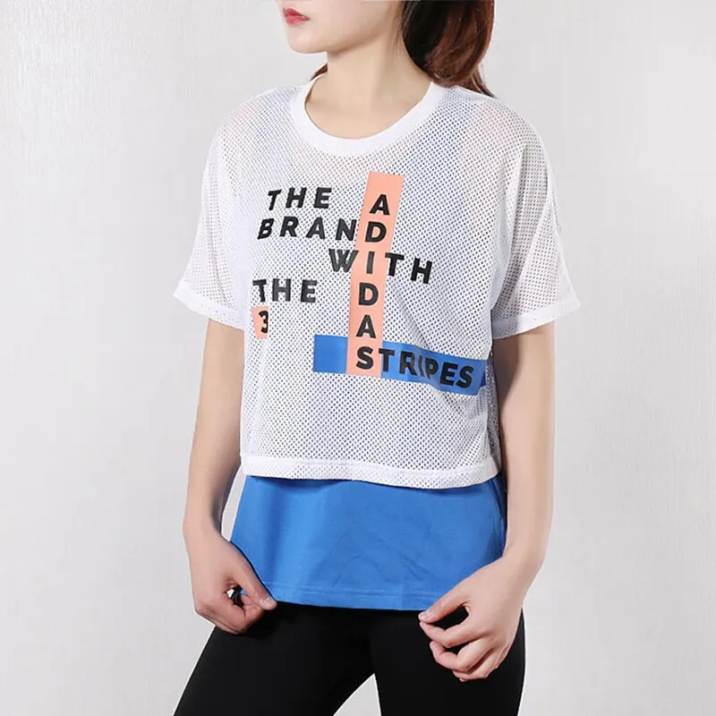 Adidas Neo T Shirts Women's Blue With White Lettering-4