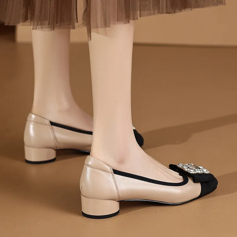 CAMEIDO Casual Single Shoes Women's Apricot-2