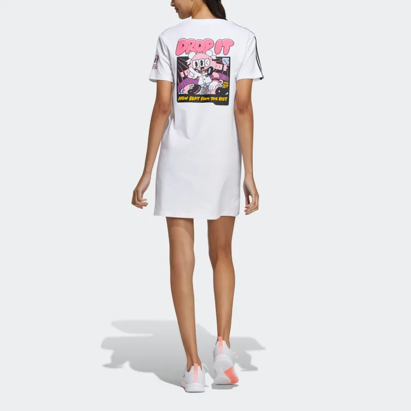 Adidas Neo Short Sleeved Dresses Women's White-2
