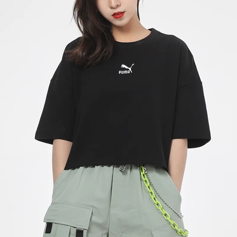 PUMA CLASSICS Crop Tops Women's Black-2