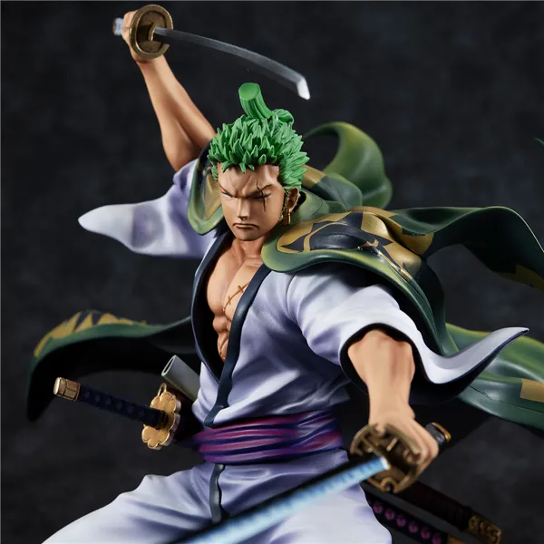 MegaHouse One Piece Portrait Of Pirates Warriors Alliance Zoro Juro Action Figure White & Green-4