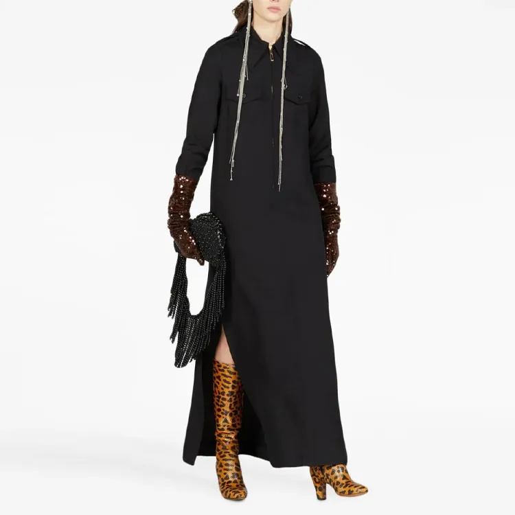GUCCI Belted Zipped Maxi Dress-4