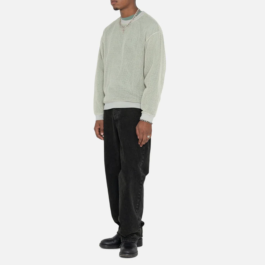 Stussy Cotton Mesh Long-Sleeve Crew Top - POIZON