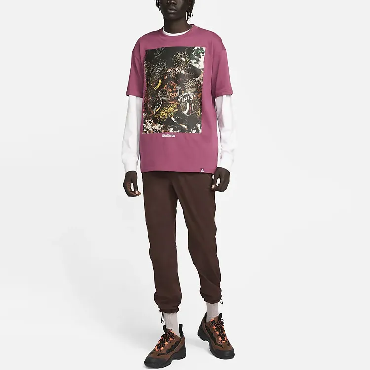 Nike T Shirts Men Rose Red-2