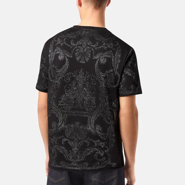 VERSACE Metallic Barocco print T shirt-3