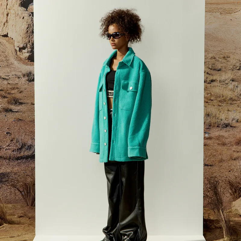 Charlie Luciano Loose Fit Jacket Unisex Peacock Blue-5